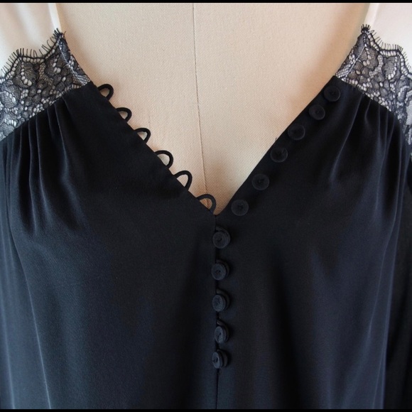 BCBG Max Azria Lace Trim Blouse XXS - Picture 2 of 5
